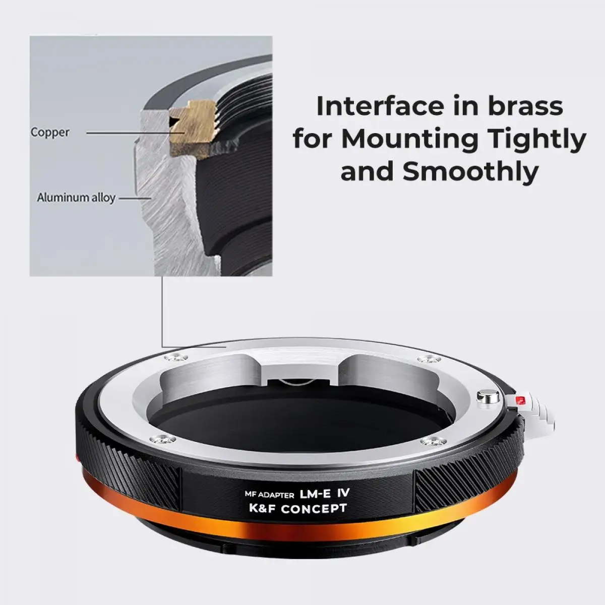 K&F Concept L/M-E IV PRO Leica M Lens Mount to Sony E Camera Body Adapter Ring with Matte Lacquer