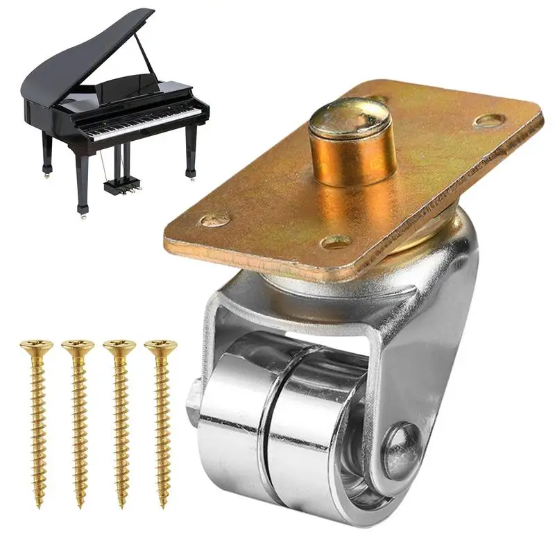 

Replacement Chair Caster Wheels Furniture Caster With 360 Degree Swivel Safe Durable Plate Casters Piano Accessories For