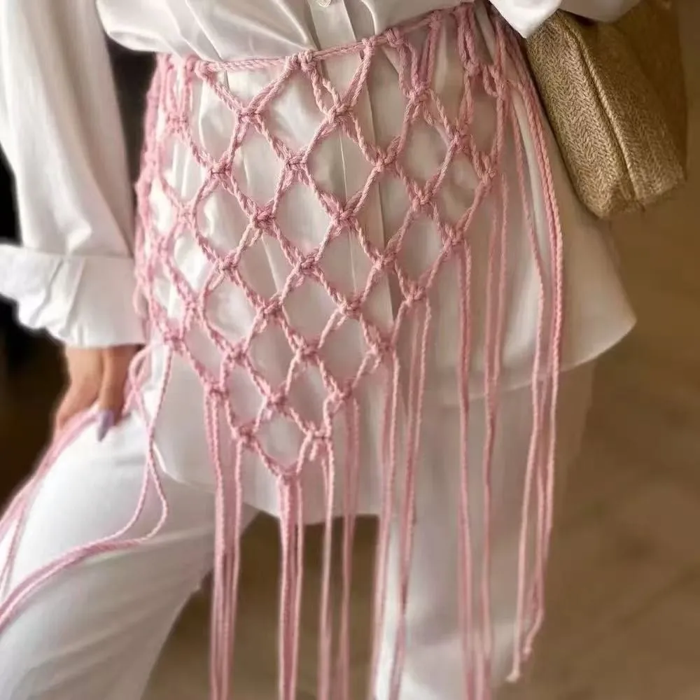 cinto-de-franjas-em-rede-boemio-com-borlas-decorativas-e-design-Etnico-tecido-a-mao-para-saida-de-praia-de-biquini