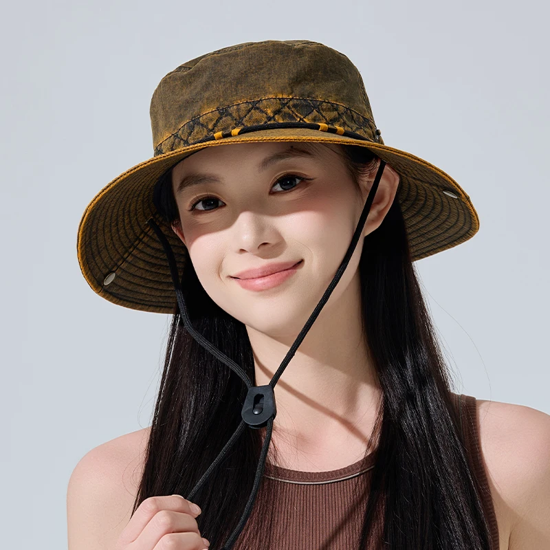 

Новая женская солнцезащитная шляпа 2026 года: модная нишевая модель для активного отдыха, повседневная пляжная панама с широкими полями для защиты от солнца и лица, для походов и путешествий