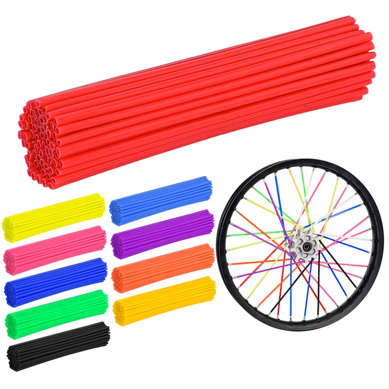 72Pcs/Set 240mm*5.5mm Motorcycle Colorful Front and Rear Rim Hub Wheel Spoke Casing