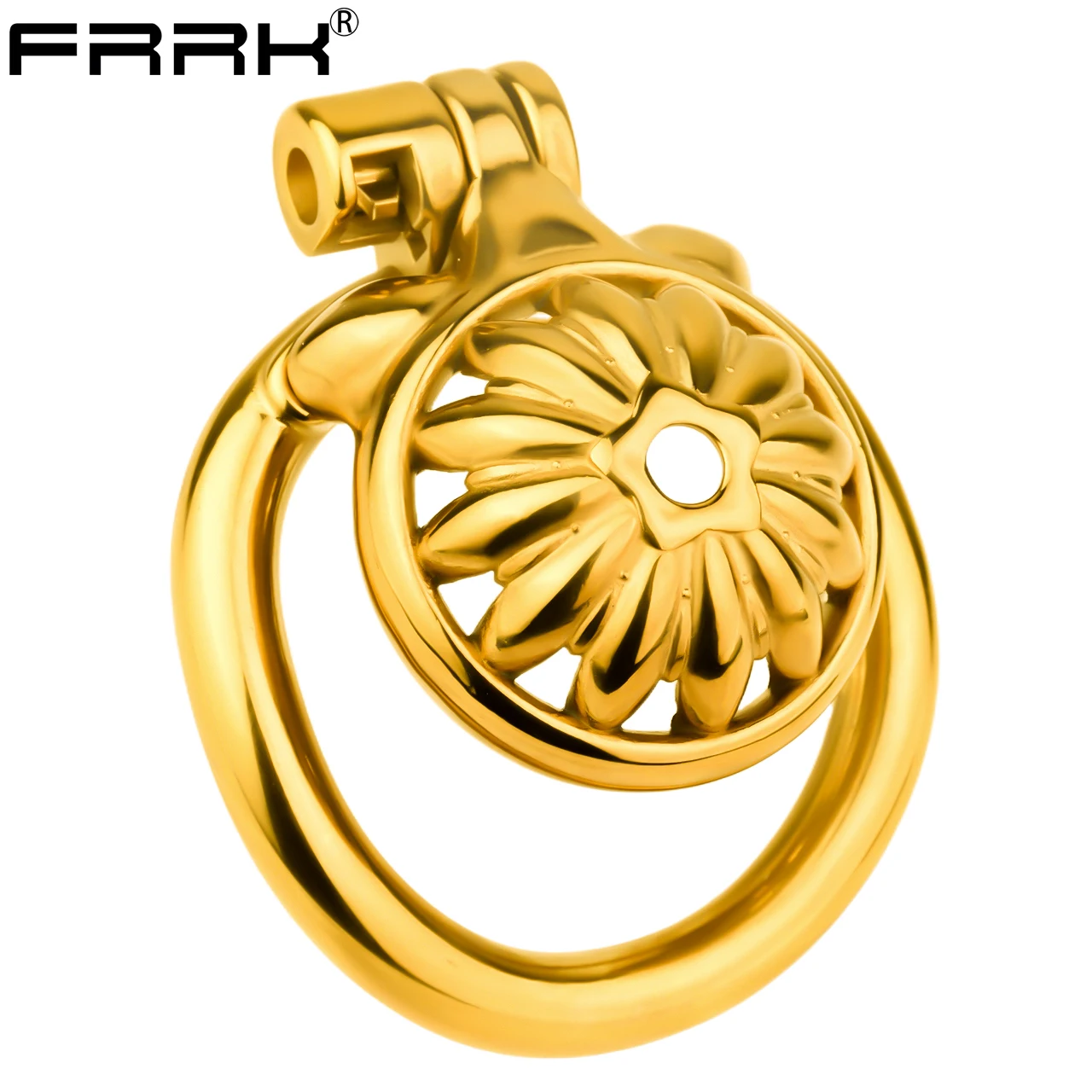 FRRK Golden Sissies Petal Male Chastity Cage Adult SM Sex Toys For Men Gay Hollow Cock Lock Chastity Belt BDSM Femboy Shop