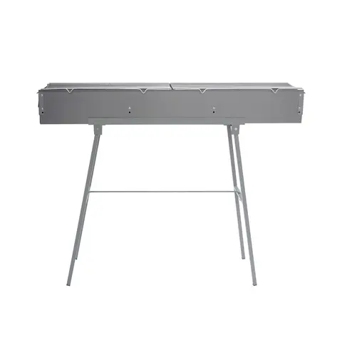 Churrasqueira para Fogueira, Grelhador de Campismo, Churrasqueira Portátil, Grelha Dobrável de Aço Inoxidável 100x18cm, Fogão de Cozinha Portátil para Exterior com Pernas Destacáveis, Fácil de Limpar, Economia de Espaço, Montagem Rápida para Campismo, Piquenique, Caminhada