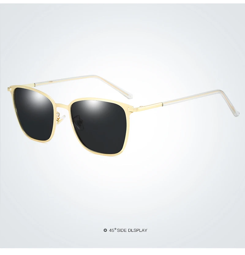 Klassische Quadratische Polarisierte Sonnenbrille Männer Luxus Metall Rechteck Sonnenbrille Männlich Vintage Nachtsicht Driving Shades UV400 – Detail 11