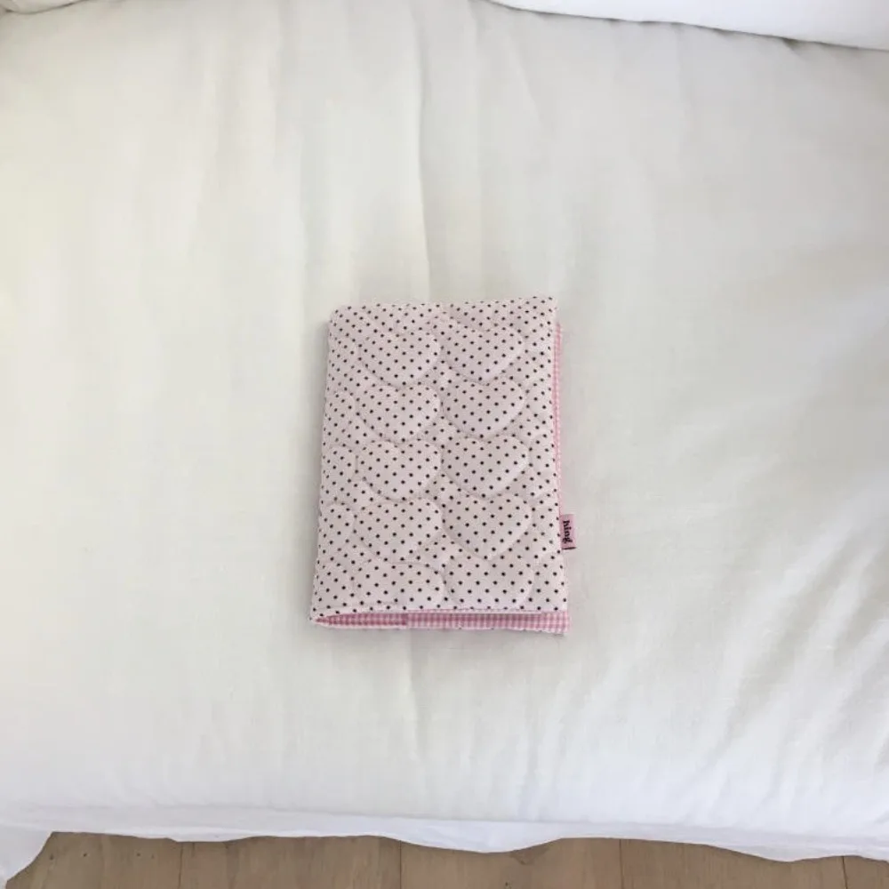 Quilted Cotton A5 Book Cover Polka Dot Pattern Washable Bookcase Protector Dopamine Hand Account Book Cover Students Stationery