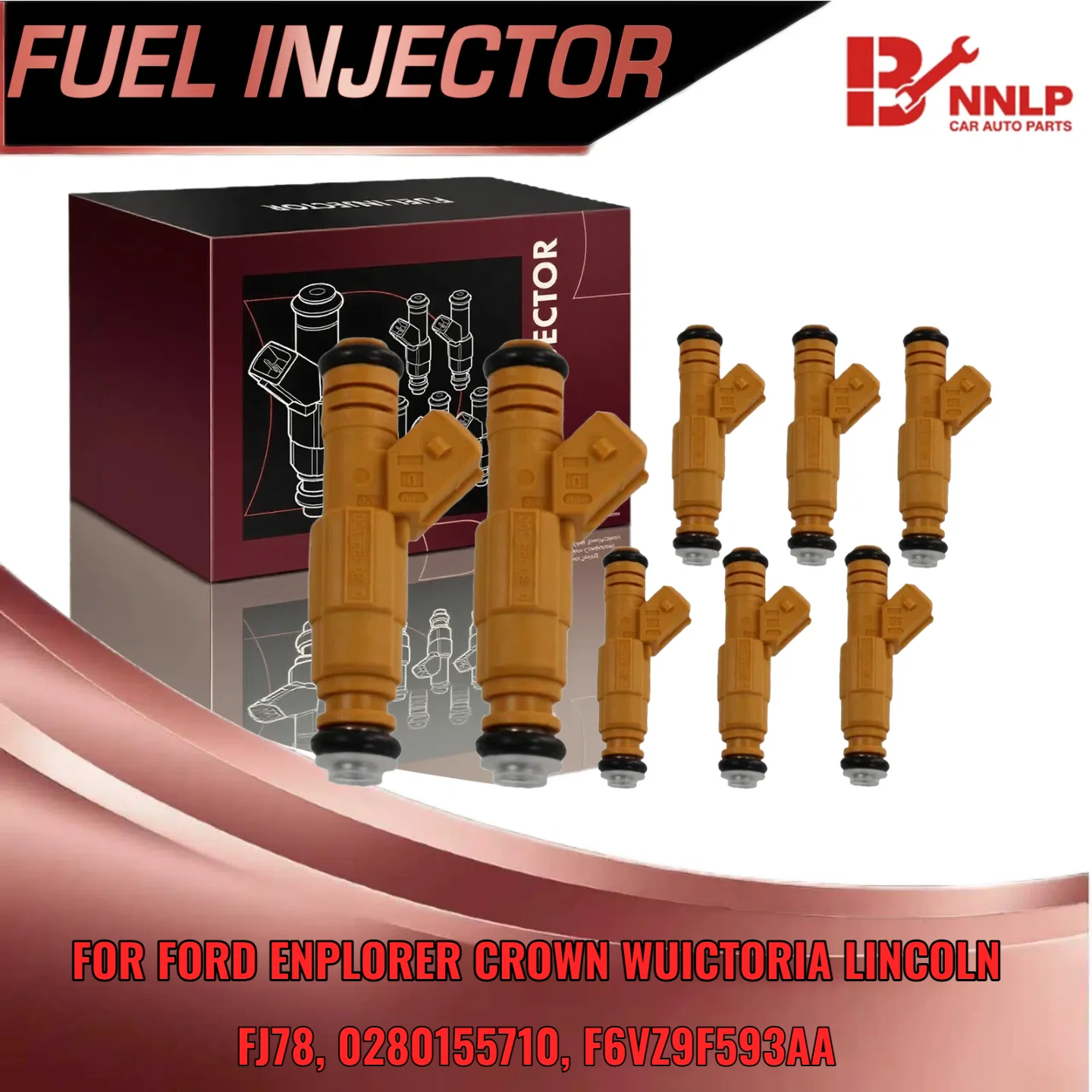 

For Ford Explorer Crown Victoria For Lincoln Mercury 8PCS Fuel Injector Set FJ78 0280155710 F6VZ9F593AA