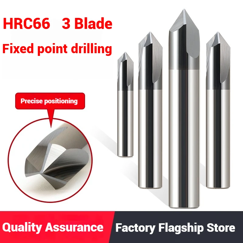 HRC66 3 Flutes Chamfer Milling Cutter 60 90 120 degrees CNC Router Bits Engraving Endmill Tools