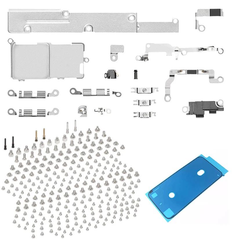 Inner Complete Screws Set & Internal Metal Bracket Kit Replacement Parts for iPhone 7 8 X Xs 11Pro Plate Cover with Bottom Screw