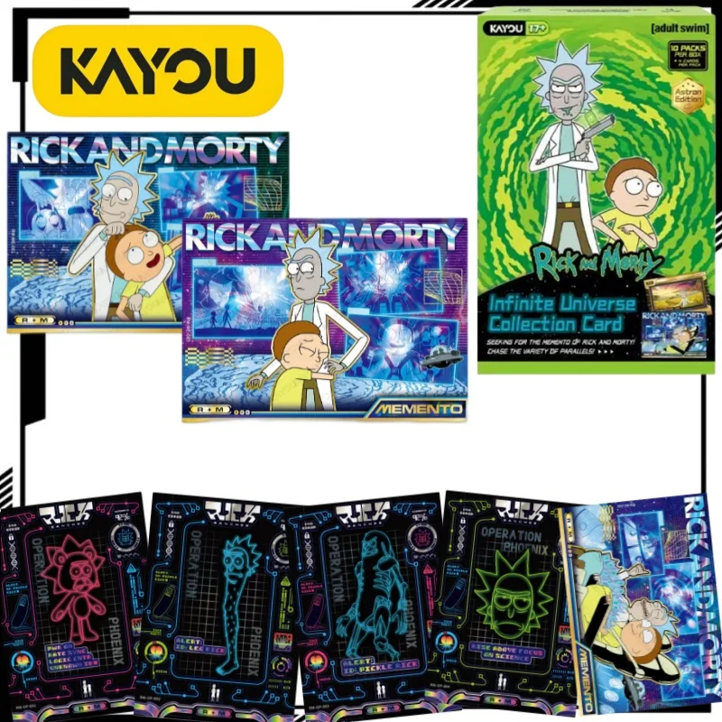 Tarjetas Coleccionables Oficiales de Rick y Morty de KAYOU, Tarjeta de Rick Sanchez, Serie 1, Mercancía de Anime, Juguete de Moda