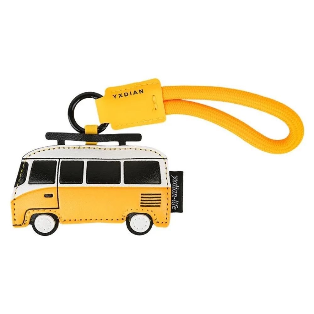 Cute Cartoon Airplane Keychain PU Leather Transportation Bag Hanging Decoration Motorcycle Luxury Bus Shape Keychain