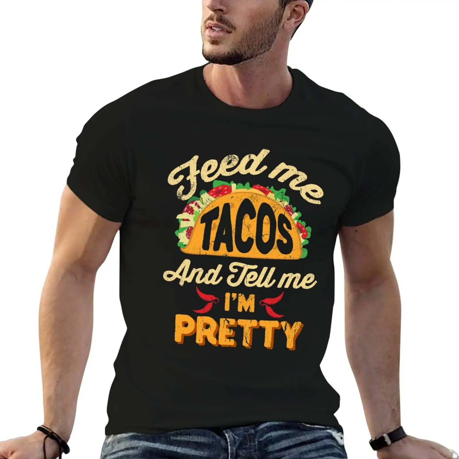 Feed Me Tacos and Call Me I'm Beautiful Cinco de Mayo T-Shirt Casual Trendy Streetwear Tee Shirt