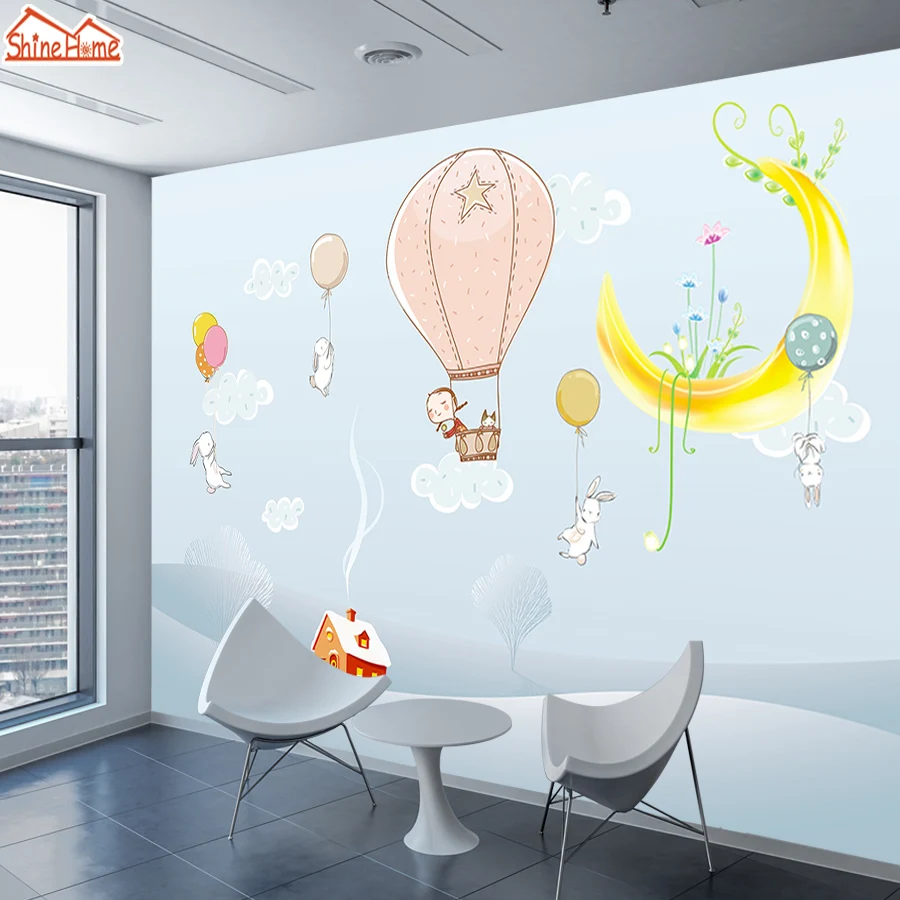 

Cartoon Removable Optional Balloon Wallpapers for Living Room Kids Boy Bed Moon Wall Papers Home TV Sofa Murals Rolls Decoration