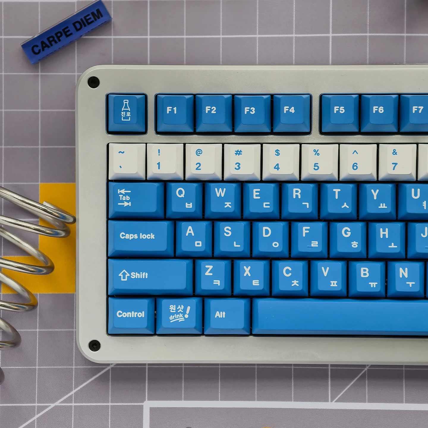 Soju Korean Keycaps Dye-Sublimate Cherry Profile PBT Keycaps Hangul Blue Keycaps For MX Cherry 64/87/96/108 Mechanical Keyboard view 3
