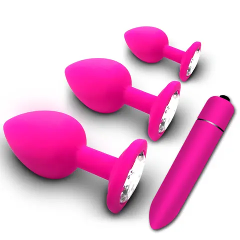 S/M/L Anal Plug Butt Vibrator Women/Men Soft Silicone Round Shaped Erotic Bullet Anal plug Bullet Gay Sex Toys for Adults