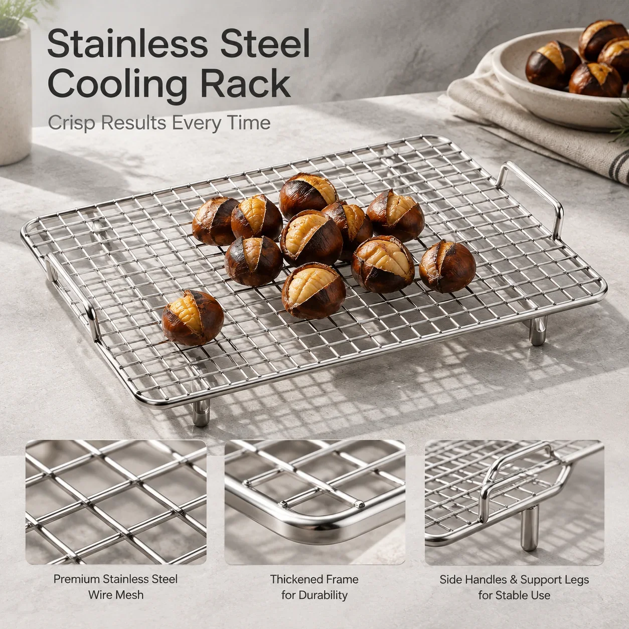 1PCS Stainless Steel Mat Net Grid Shape Rectangle Grill Grilling Mesh Net BBQ Tools Square Barbecue Net Barbecue Stove Parts