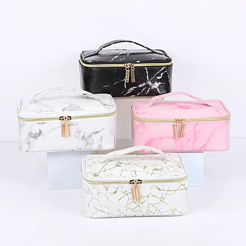 Simple Pattern Square Tote Female Travel Cosmetic Bag Storage Organizer Makeup Bags Ladies Big Portable Toiletries Washbag