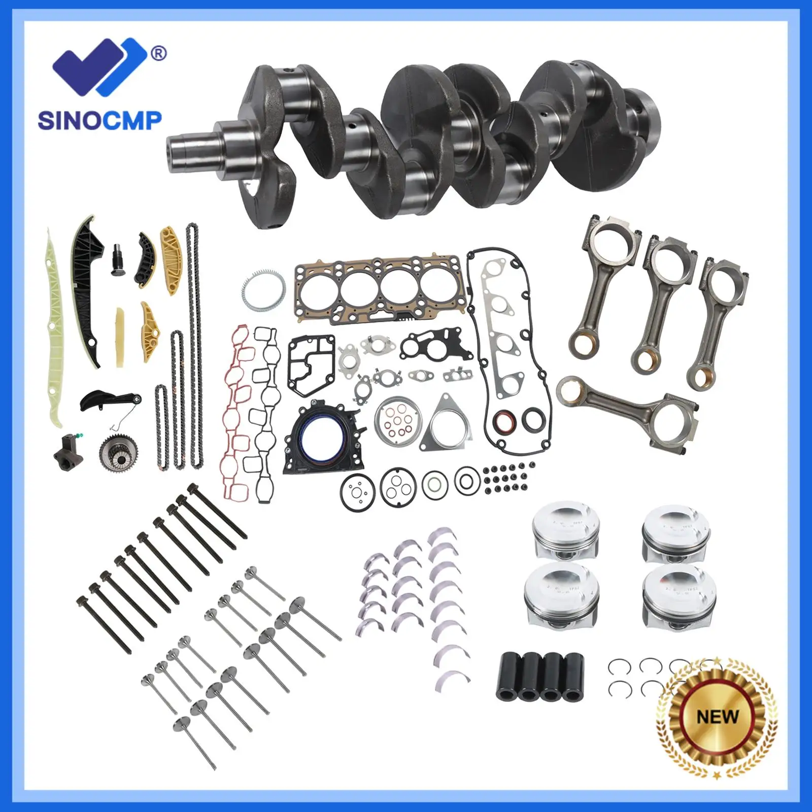 Engine Crankshaft Overhaul Kit Piston 23mm For VW GTI Audi A4 A5 Q5 EA888 2.0TDI CDBA CDCA CNFA CNEA CNFB 038105401J 03L103383AD