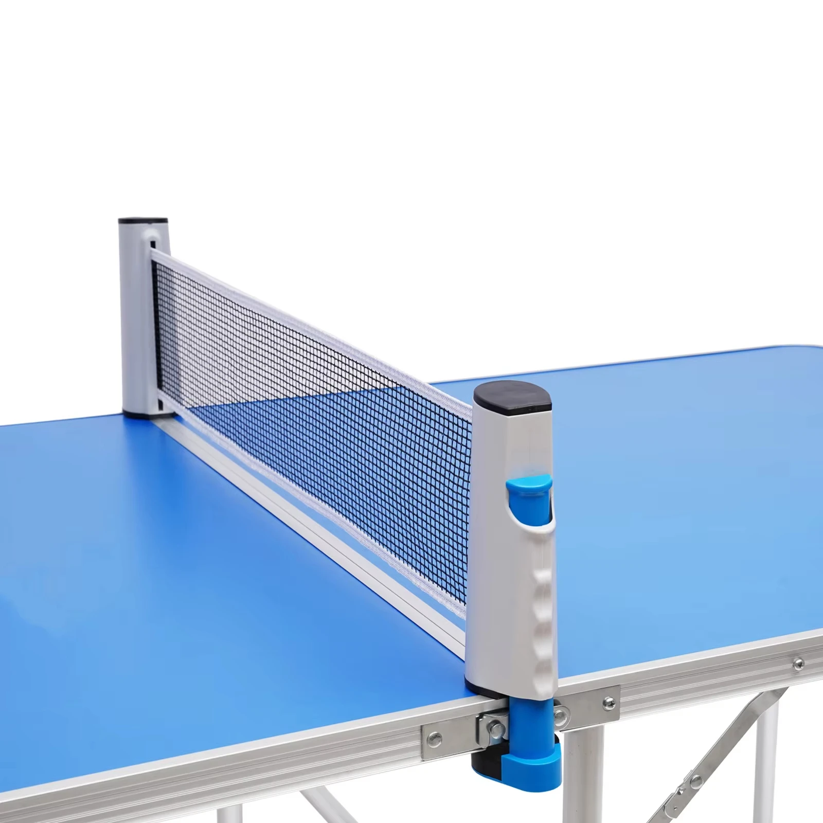 ​​Foldable Ping Pong Table Compact 60x30x30 Inch MDF Top Aluminum Frame with Net 2 Rackets 3 Balls for Indoor Outdoor Use​​