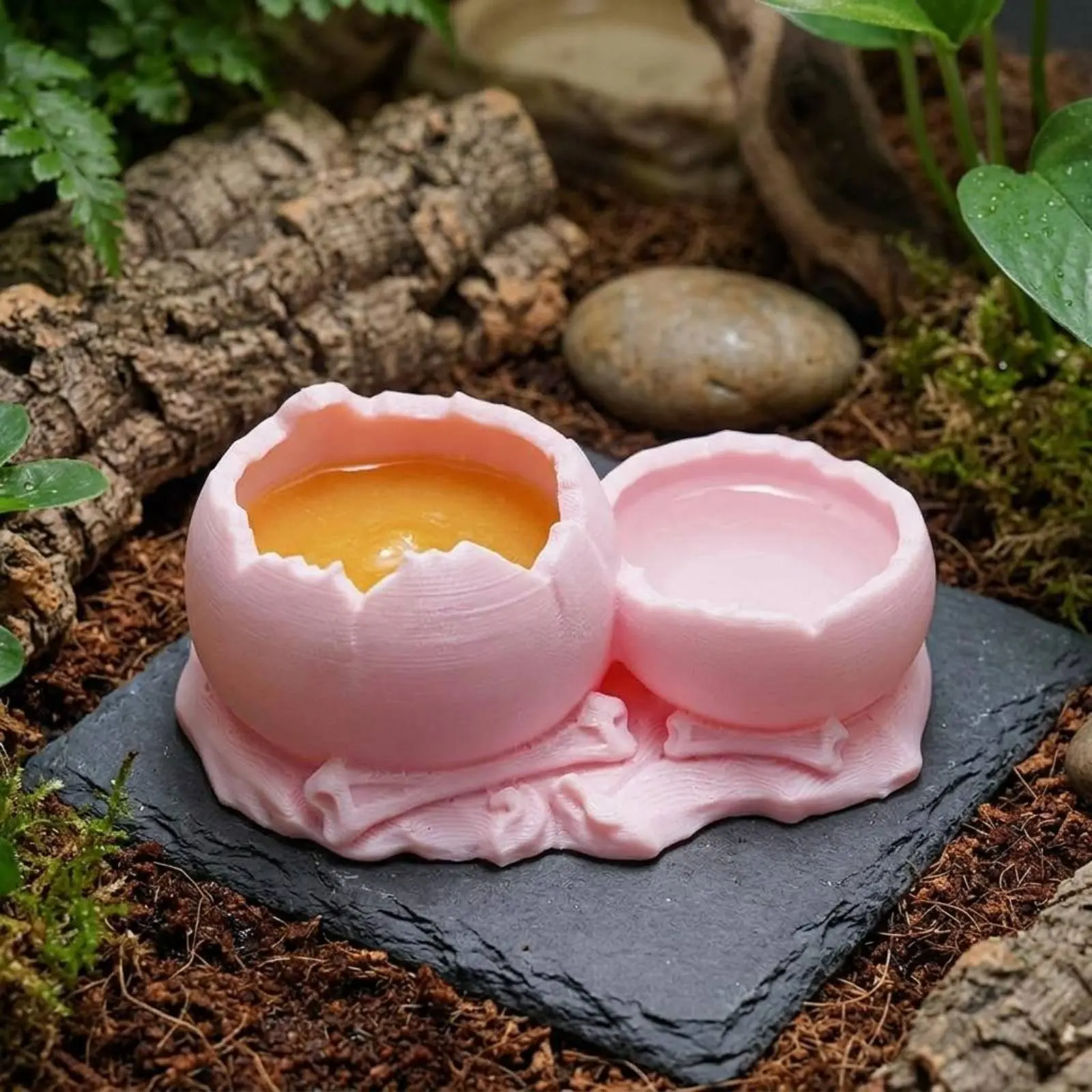 

Gecko Feeding Bowl Easy to Clean Gecko Feeding Cup Lizard Fruit Bowl Portion Control Pet Supplies PETG Material