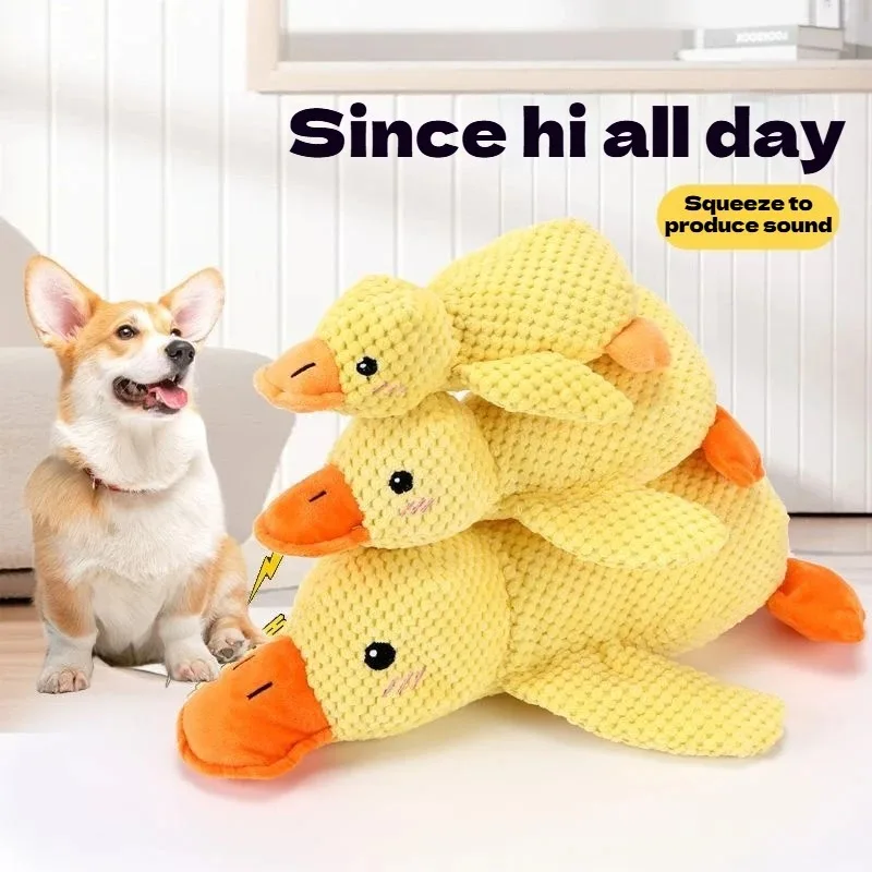 Juguete de Peluche para Perro, Patito Amarillo, Compañero para Dormir, Resistente a Mordidas, para Masticar y Aliviar el Aburrimiento
