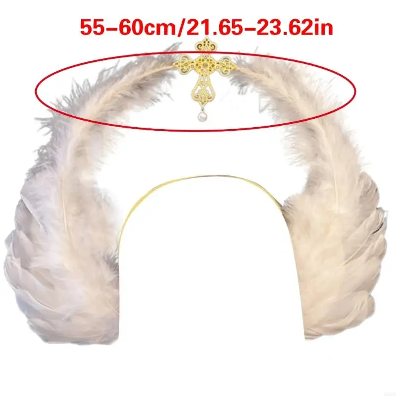 DXAE FEATH PARTE PENENTE DUPLA CAMADA TIARAS HABELHOOP PARA MULHERES MENINAS PARA ACESSORES COSPLAY FESTO