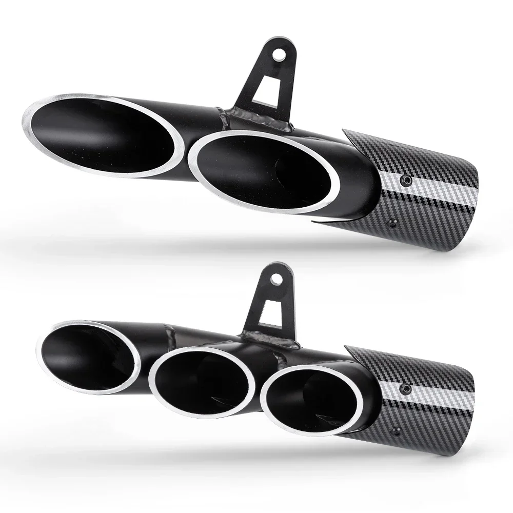 

Universal 36-51mm motorcycle exhaust double hole muffler for Z900 GSXR1000 SV650 R6 R3 ZX6R ZX10 K7 MT07