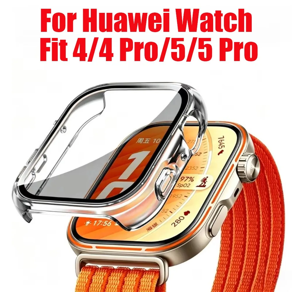 All In One Hard PC Bumper Case With Glass Protector For Huawei Watch Fit 4 4 Pro 5 5 Pro Drop Proof Scratch Resistant Cover