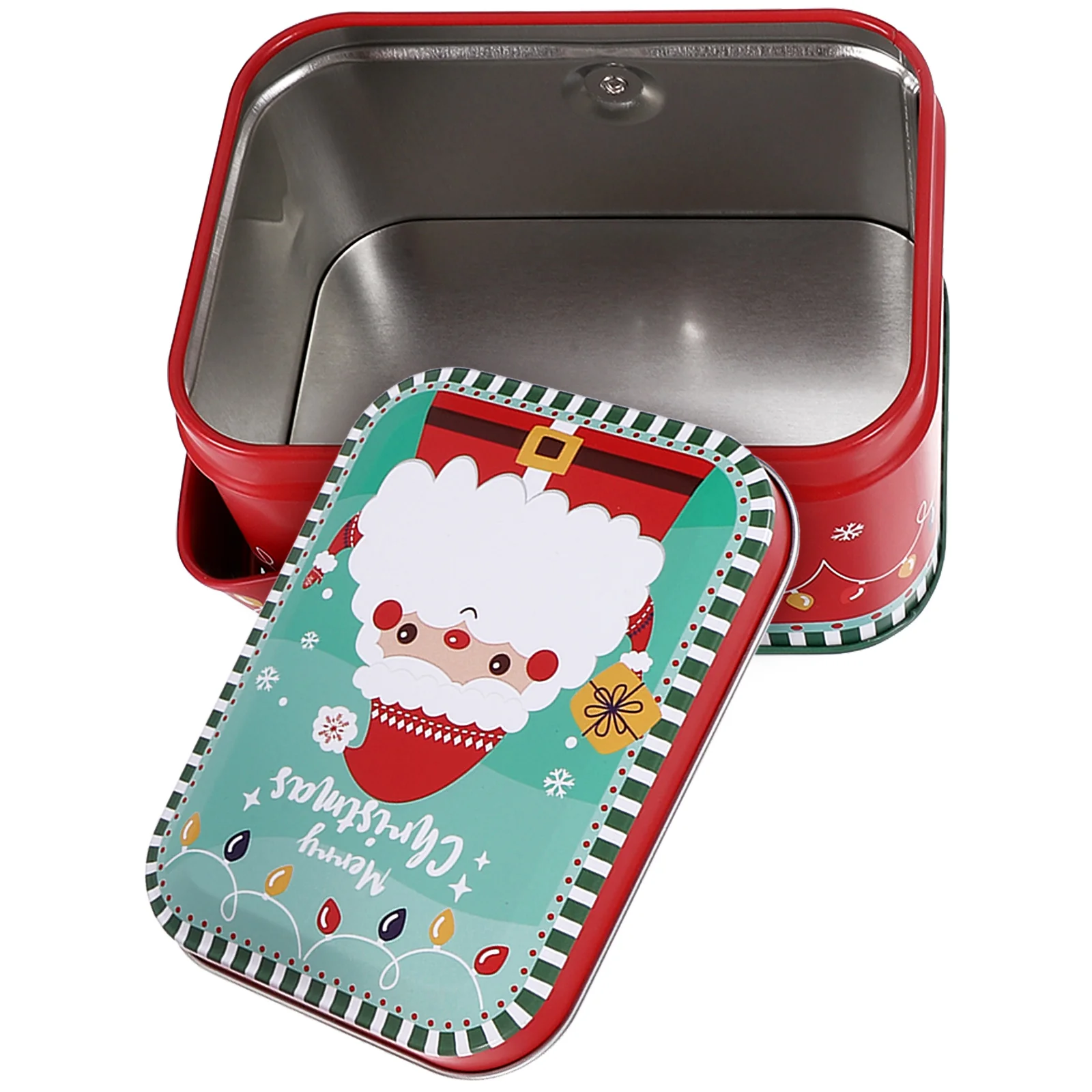 

Christmas Gift Box Tinplate Cookie Container Holiday Treat Boxes Small Candy Storage Containers Christmas Theme