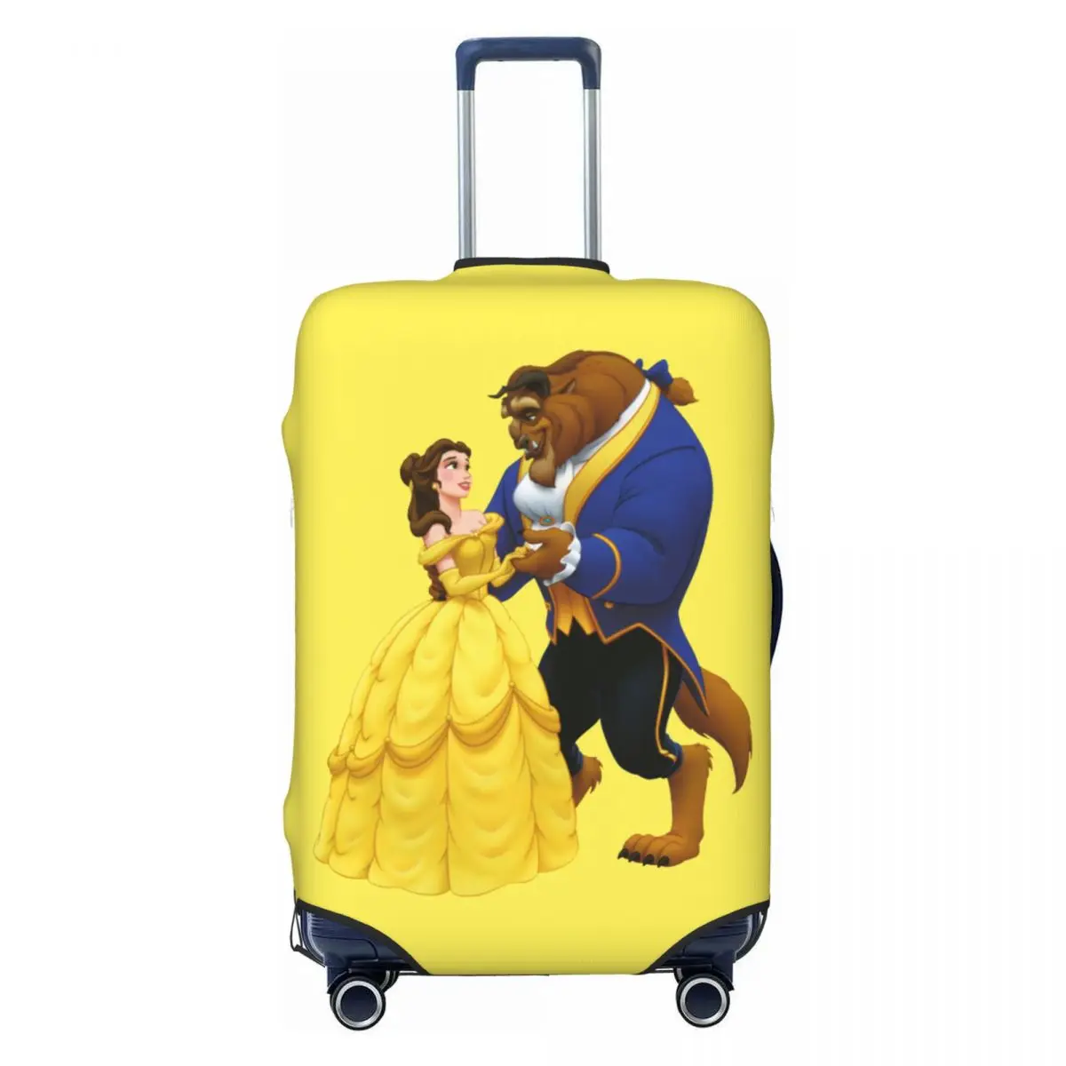 

Custom Beauty And The Beast Luggage Cover Protector Elastic Animated Film Travel Suitcase Covers