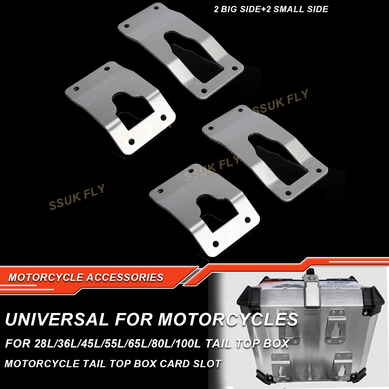 

Universal Motorcycle Trunk Bottom Base Plate Quick-Release Mounting Slot Rear Side Box Slot Tail Top Box Bottom Installation