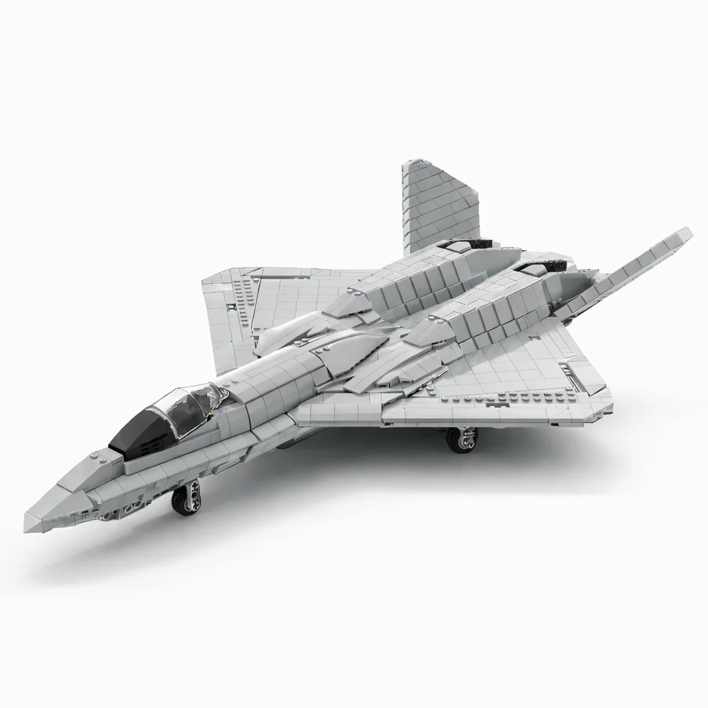 

MOC Fighter Jet Building Blocks Model Airplane DIY Assembly Bricks Toy Aircraft Display Gift for Kids Adults