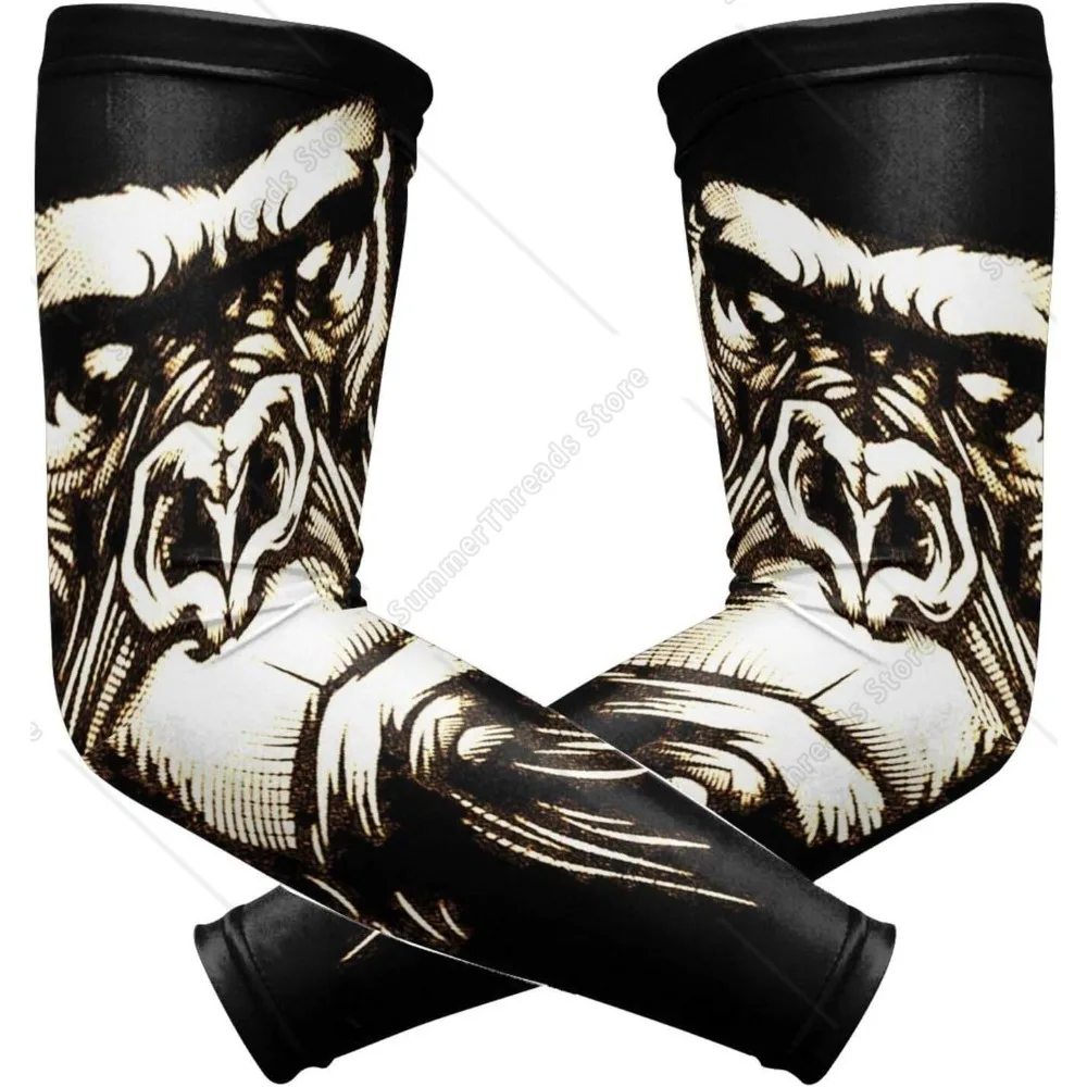 Cool Gorilla Monkey Black Men Women UV Protection Cooling Arm Sleeves Sun Sleeves Arm Cover Sleeves