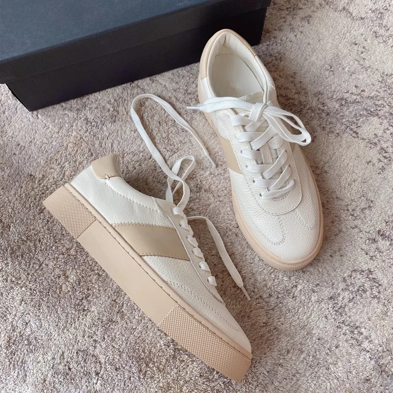 Dave&Di Shoes Women 2023 Spring New Shoes Woman England Style Patchwork Training Vulcanized  Soft Shoes Faishoon Sneakers Women