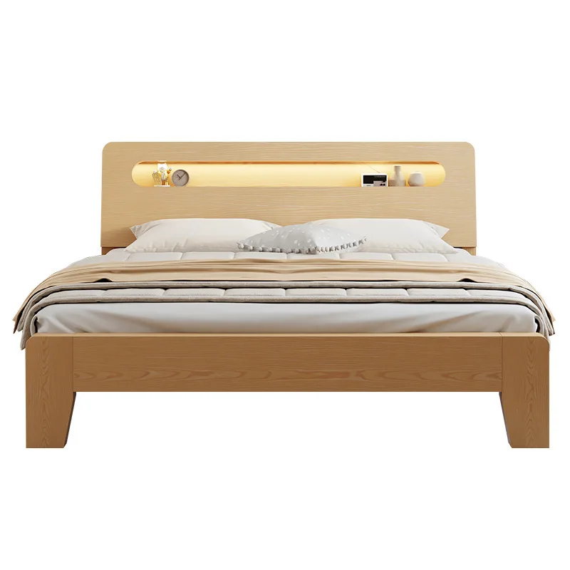 

Solid wood double single 1.2 meters 1 meter tatami bed storage row skeleton bed