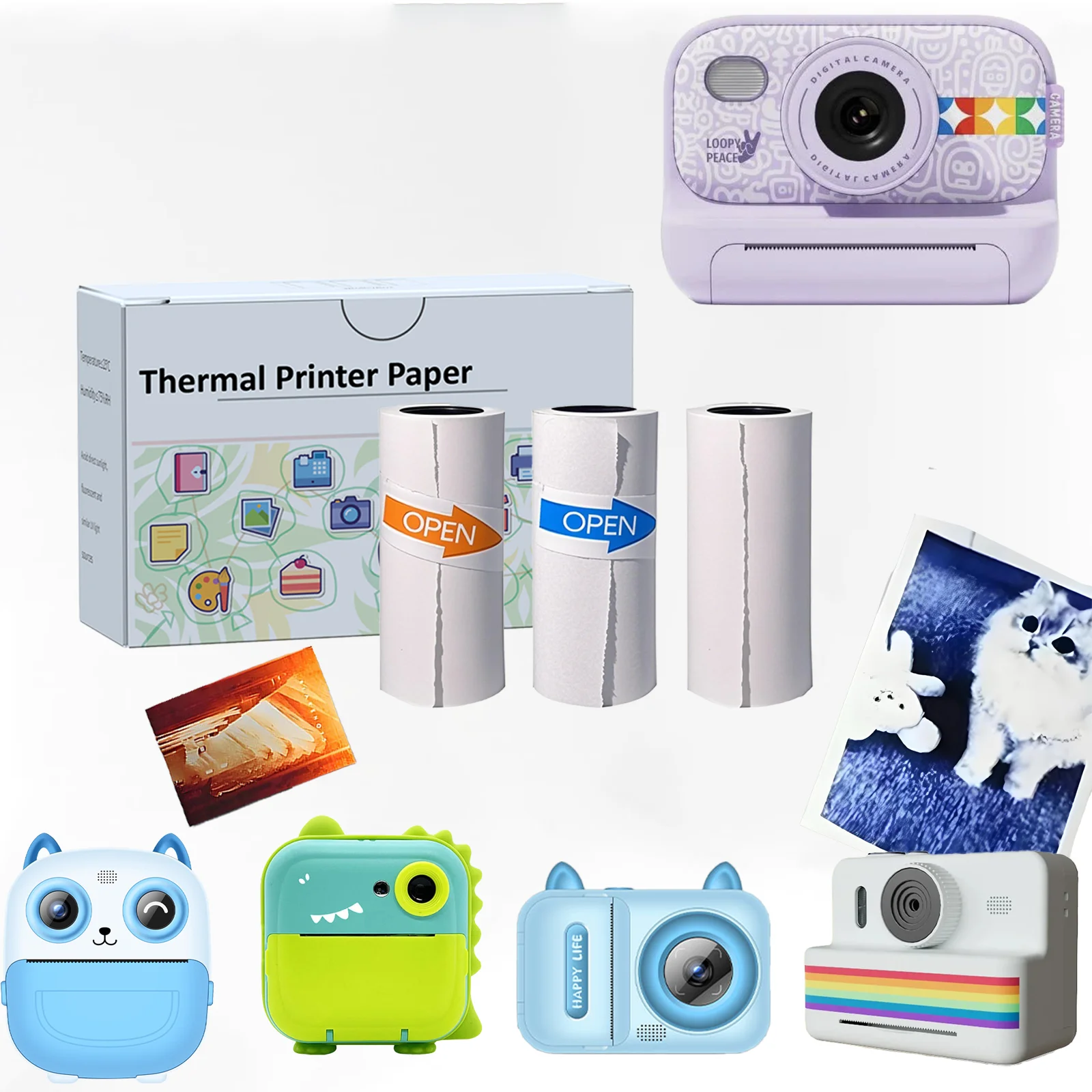 

Scrapbooking Essential: Color Non-Adhesive Thermal Paper HD 57x4m Roll