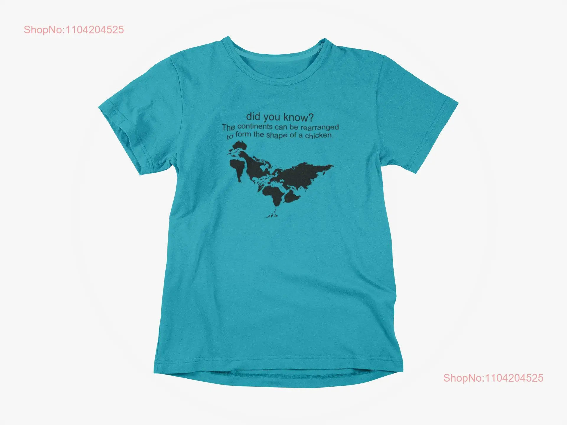 World in the shape of a chicken shirt geography nerd Adult T available variety colors long or short sleeves