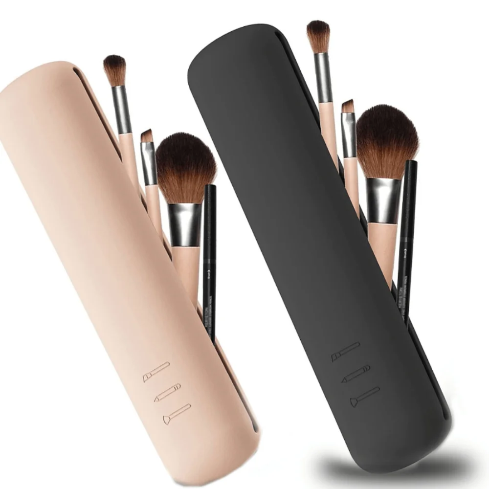 

Silicone Makeup Brush Holder Bag - Waterproof Cosmetic Storage Pouch, Travel Friendly, Multi-Functional, Free Shipping