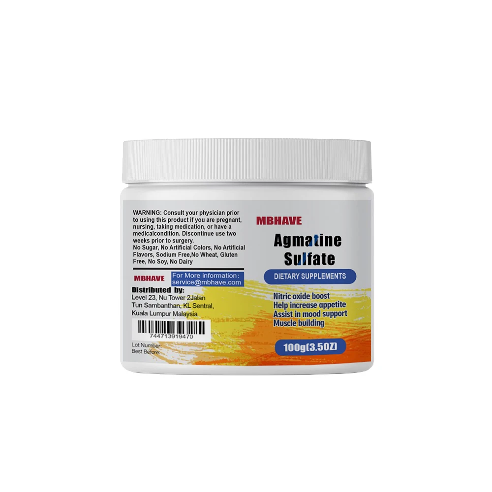 Agmatine Sulfate Muscle building Support the circulatory system and help nerve pain Nitric oxide boost Help increase appetite As