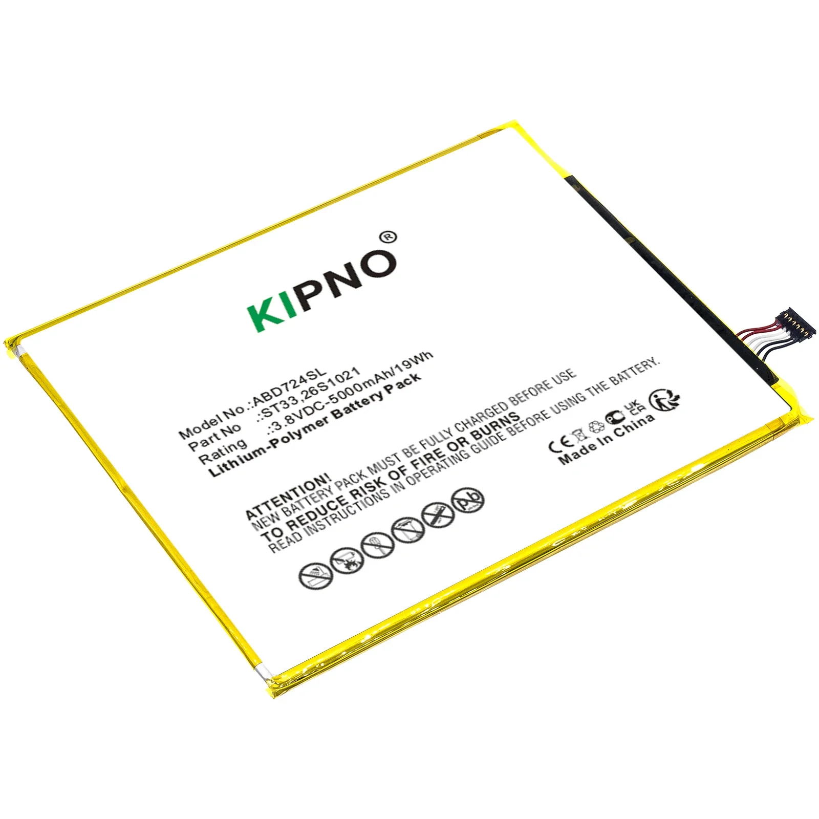 

Tablet Battery For 26S1021 58-000303 58-000313 ST33 Kindle Fire HD 8th K72LL3 K72LL4 Volts 3.8 Capacity 5000mAh +Free Tools