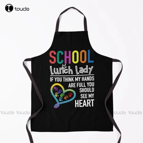 School Lunch Lady Dinner Lady Cute Heart Appreciation Apron Men Apron For Women Men Unisex Adult Household Cleaning Apron New