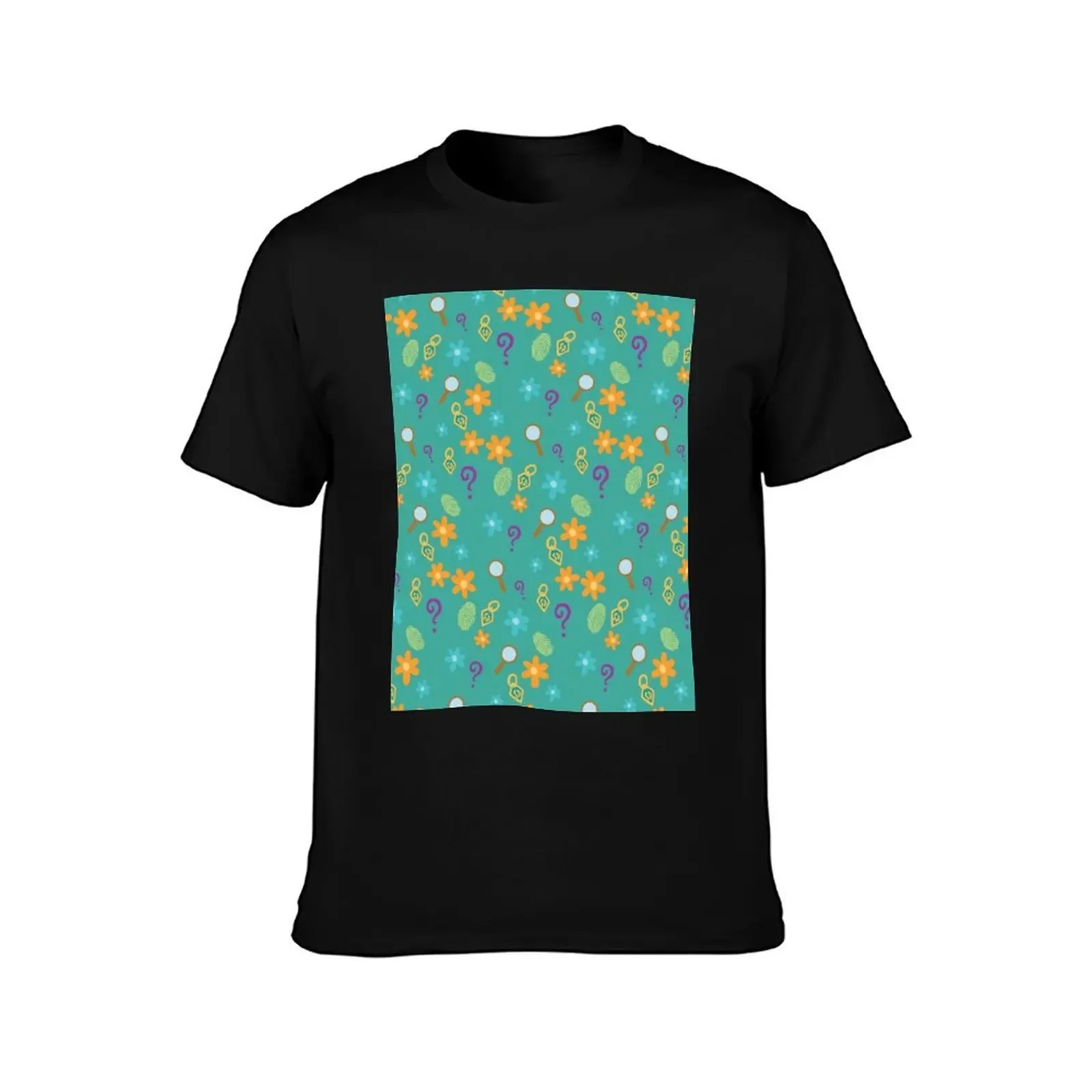 Mystery Inc Pattern (Teal) T-Shirt luxury designer quick drying Man t-shirt mens graphic t-shirts