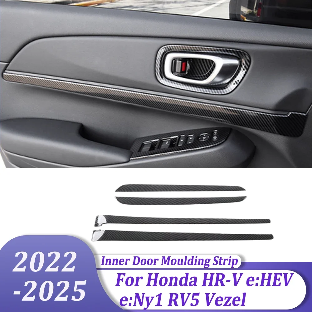 Inside Door Decoration Moulding Trim Strip Accessories Car Sticker For Honda HR-V e:HEV e:Ny1 RV5 Vezel 2022-2025