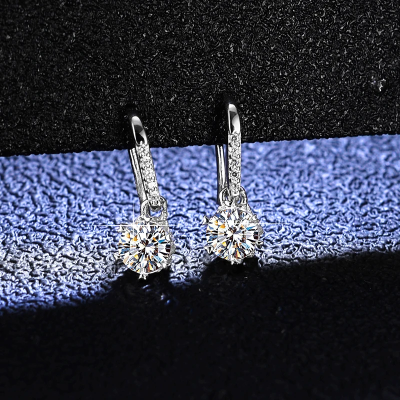 YHAMNI-pendientes de oro blanco de 18K para hombre y mujer, aretes de diamante de moissanita Real de 5mm, accesorios de boda, joyería fina