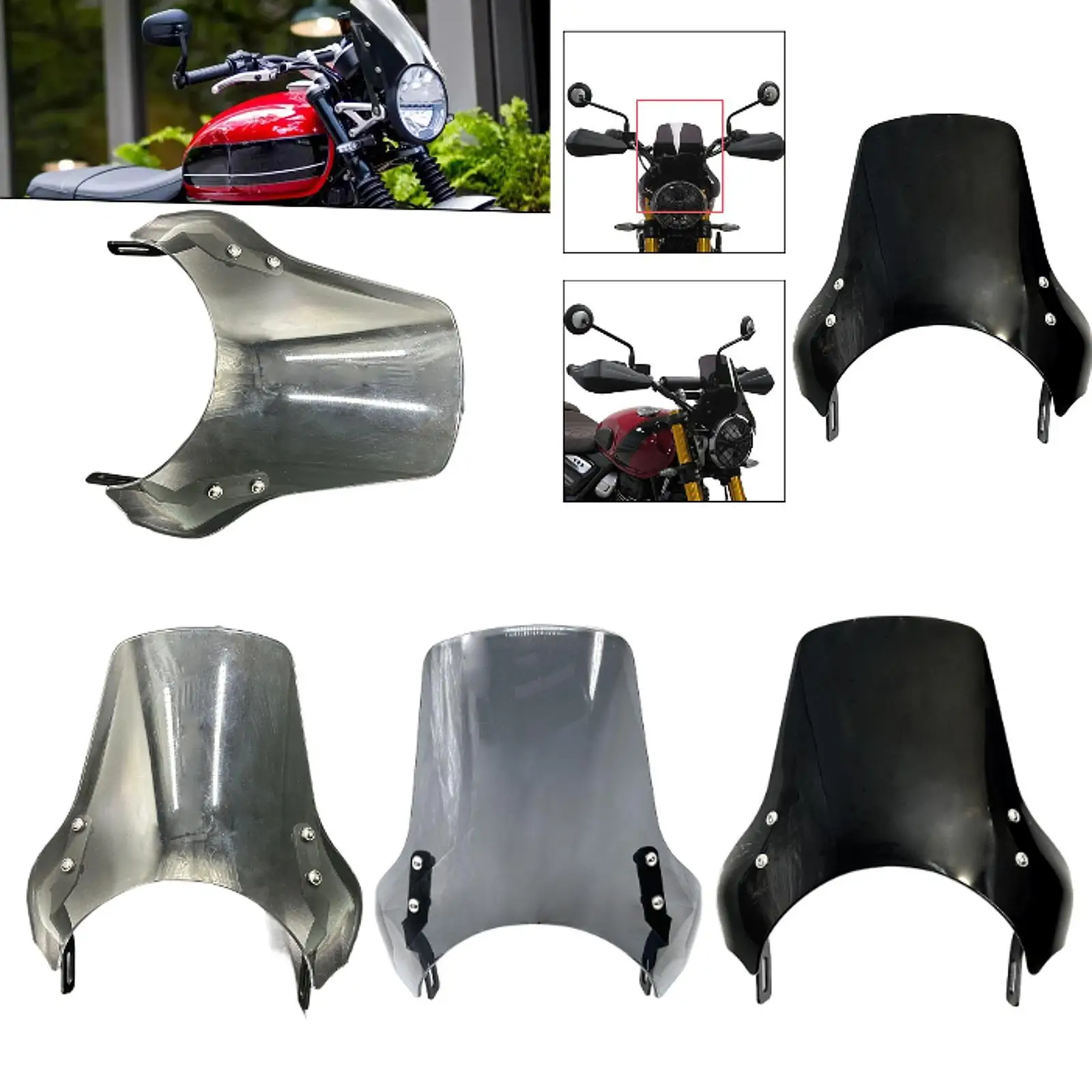 

High Quality Motorcycle Windshield Cockpit Windscreen Easy Fit Sunshade for Triumph Speed 400 Scrambler