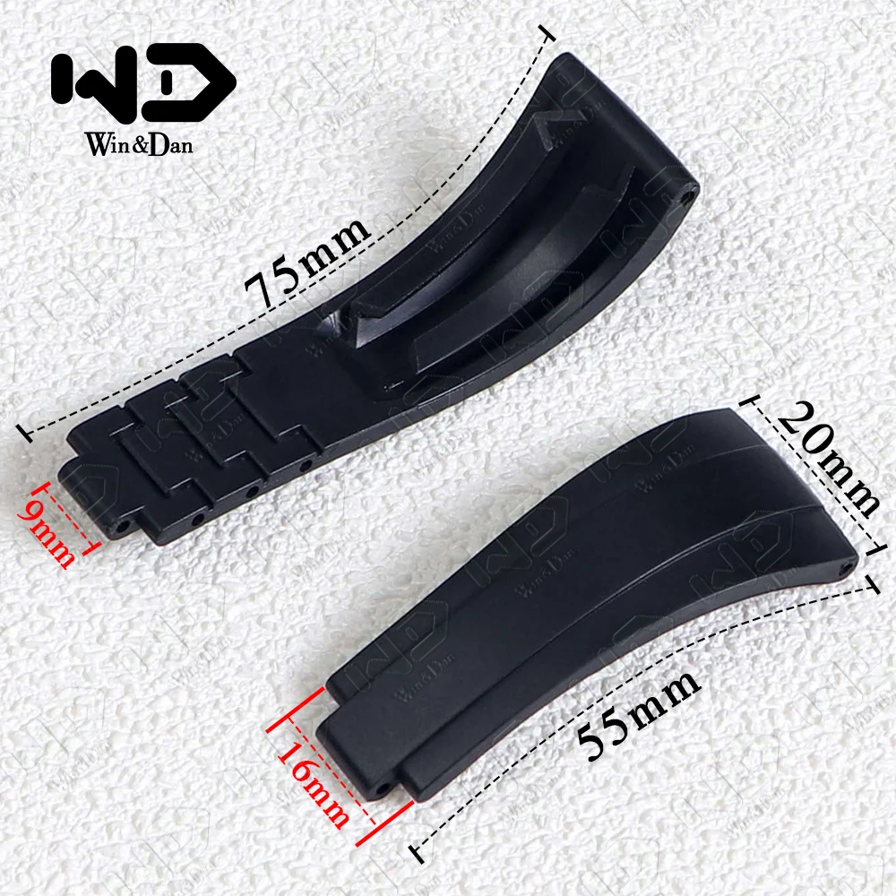 20mm Rubber Watch Band for Rolex GMT Explorer Daytona Submariner Strap High Quality Seiko Black Silicone Waterproof Bracelet