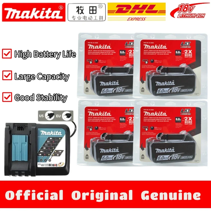 

Genuine Batterie Makita 18V, Makita 18V Battery 6Ah, Universal Use, Lightweight Design, Great for Overhead Work.