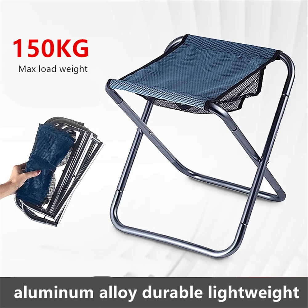 150KG Max Load Large Picnic Chair Adult Camping Chair Folding Stool Outdoor Portable Lightweight Seat for Fishing Hiking