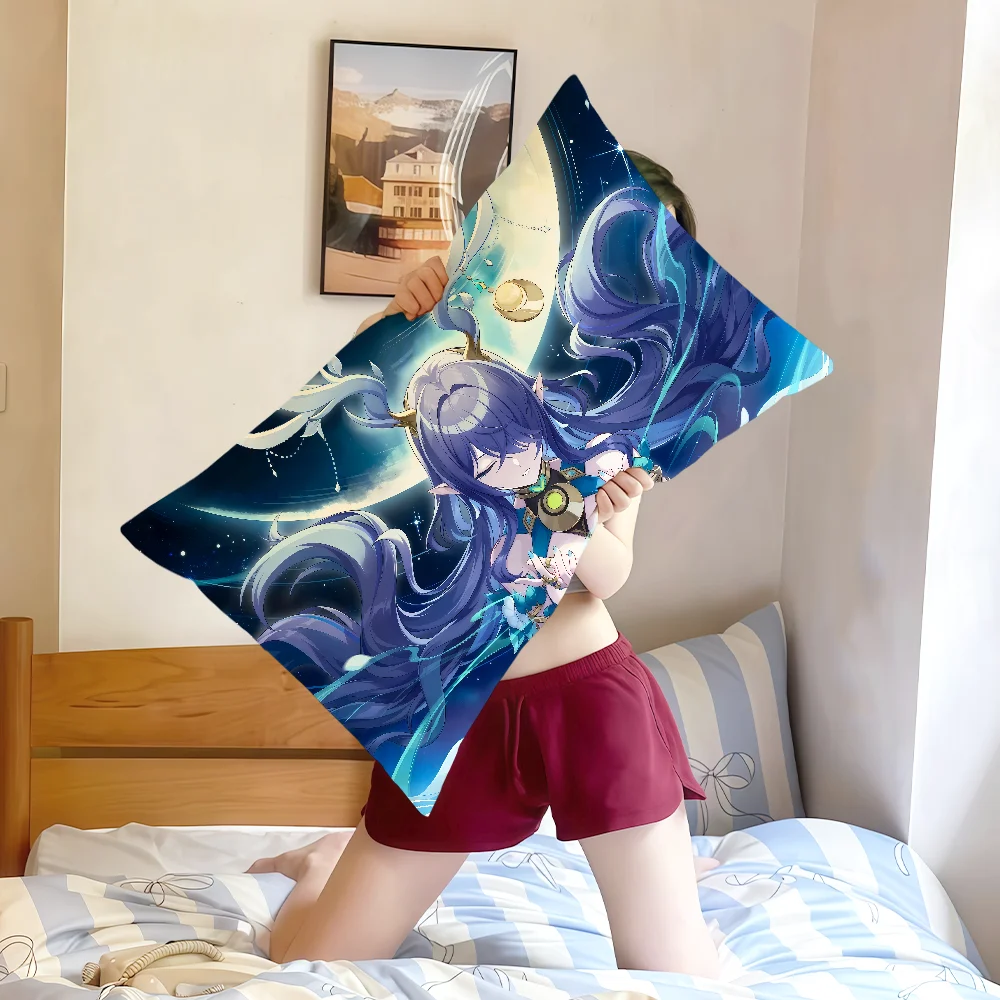 لعبة Lauma Genshin Impact غطاء وسادة جديد fanart غطاء وسادة مستطيل أريكة المنزل غرفة المعيشة مكتب مقهى المخدة