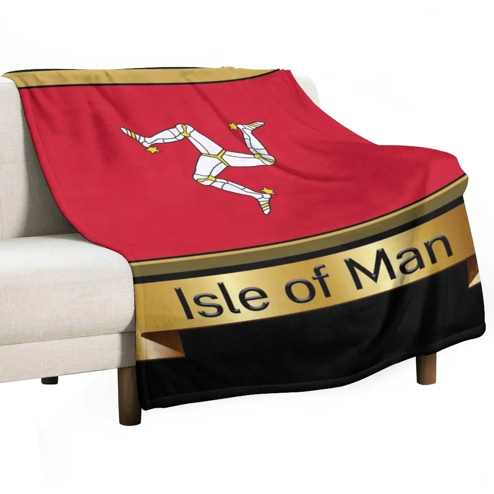 

Isle of Man Flag Stickers, Gifts and Products - Named Throw Blanket blankets ands Sofa Quilt Picnic Nap Blankets