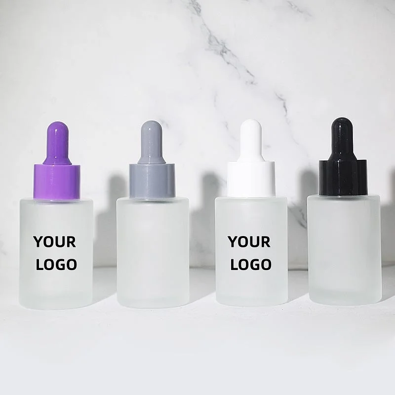 Picture 7: 【Logo Custom】100Pcs Customized 20ml/30ml Cylindrical Frosted Glass Dropper Bottle Small Batch Customization Factory